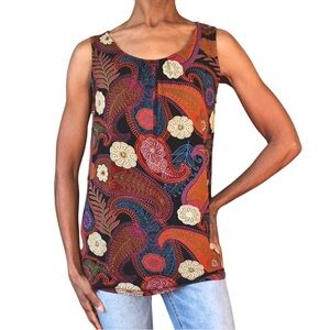 NWT IGENJUN CASUAL PAISLEY STYLE COLORFUL TANK TOP